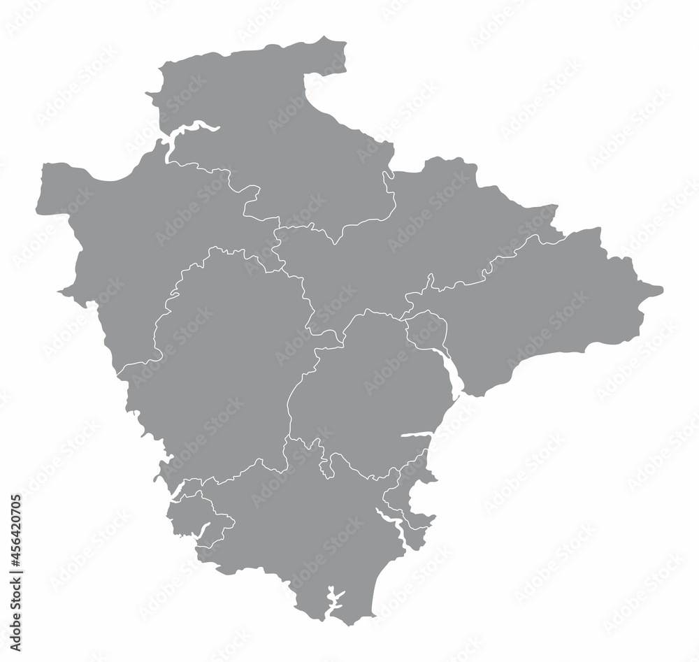 Devon county administrative map Devon county administrative map