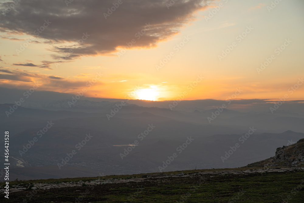 sunset in the mountains