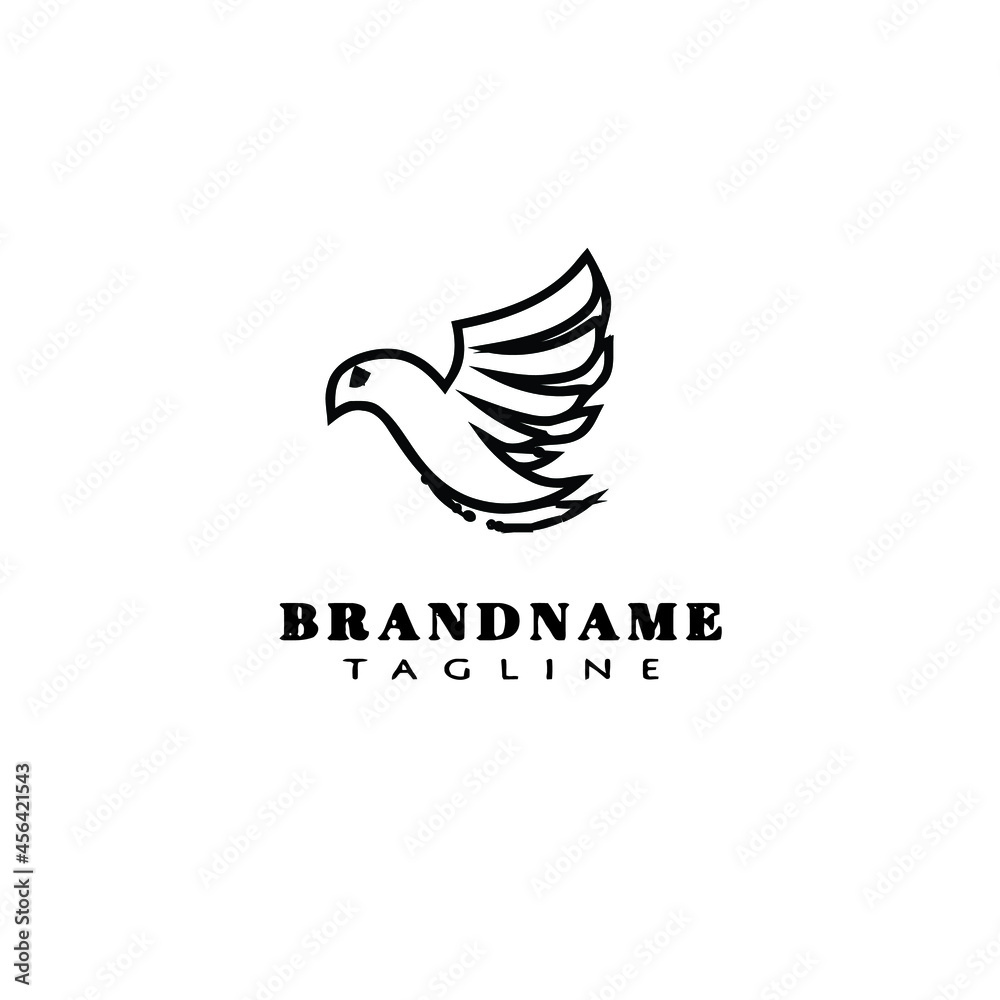 bird logo cartoon icon design template black isolated vector shape