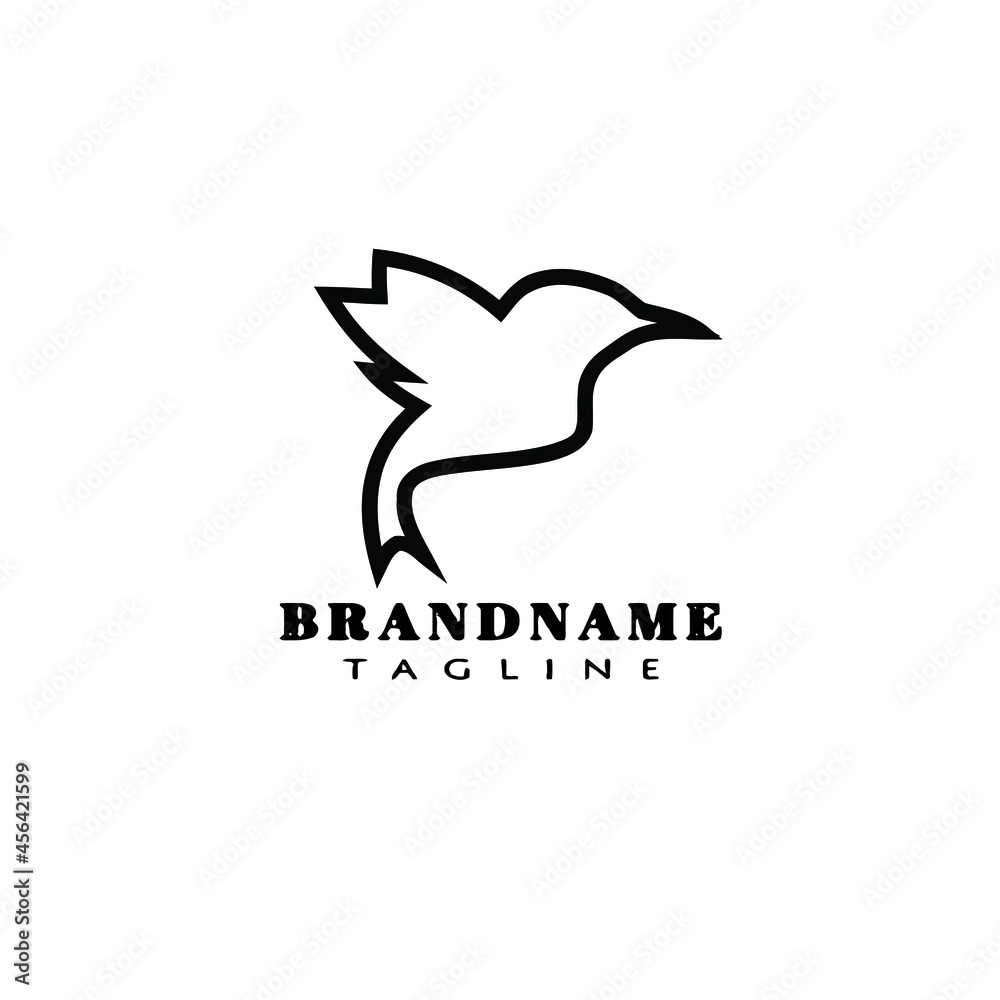 Obraz premium bird logo cartoon icon design retro black isolated vector illustration