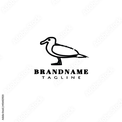 bird logo cartoon icon design template black isolated animal illustration