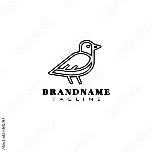 bird logo cartoon icon design template black isolated vector character