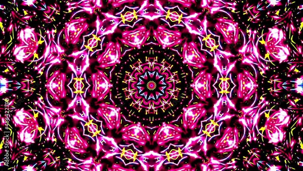 Abstract Kaleidoscope pattern with full colors. Magic mandala. 4k Abstract Kaleidoscope pattern with full colors. Magic mandala. 4k