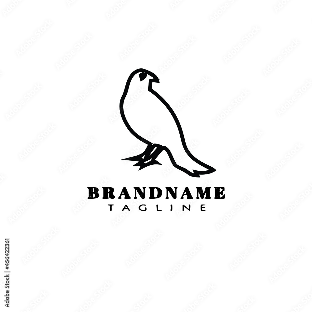 Fototapeta premium bird logo cartoon icon template black isolated vector illustration