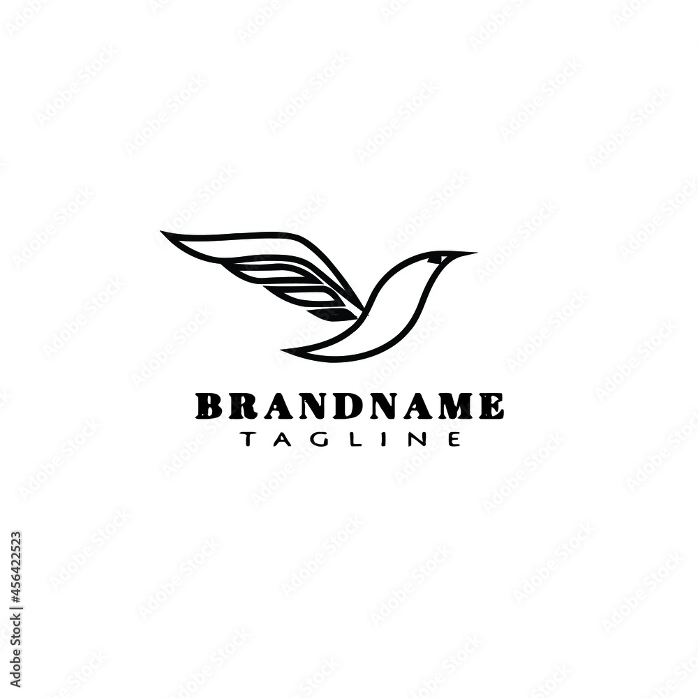 Fototapeta premium bird logo cartoon icon shape template black isolated vector illustration