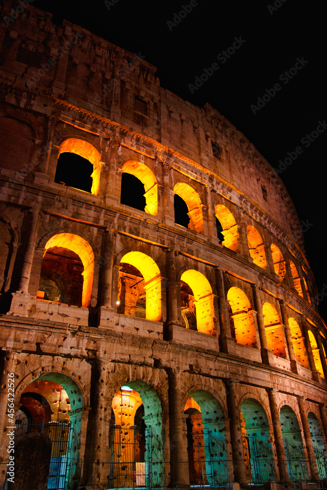 The symbol of Rome at night, the Colosseum