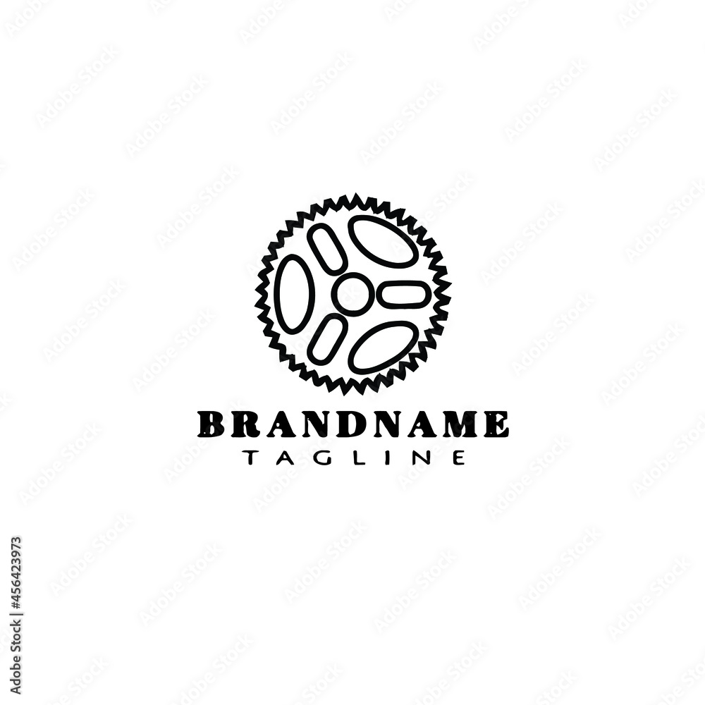 bicycle sprocket cartoon logo icon design template isolated vector illustration