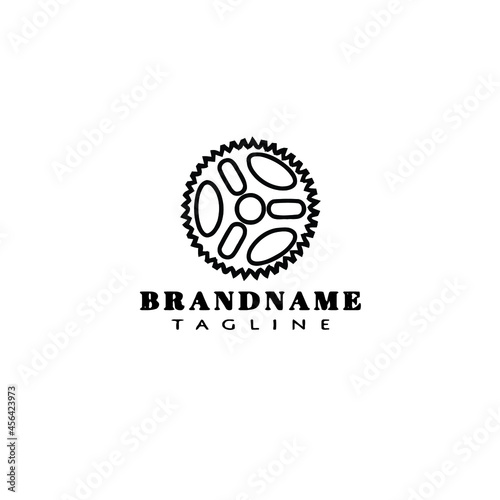 bicycle sprocket cartoon logo icon design template isolated vector illustration