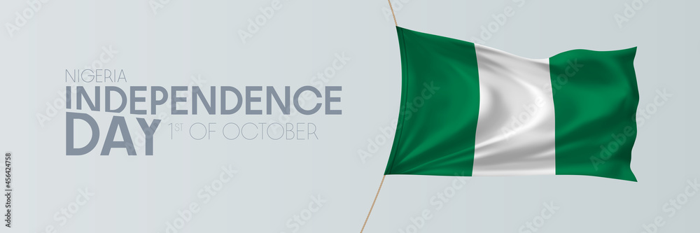 Nigeria independence day vector banner, greeting card. Nigeria independence day vector banner, greeting card.