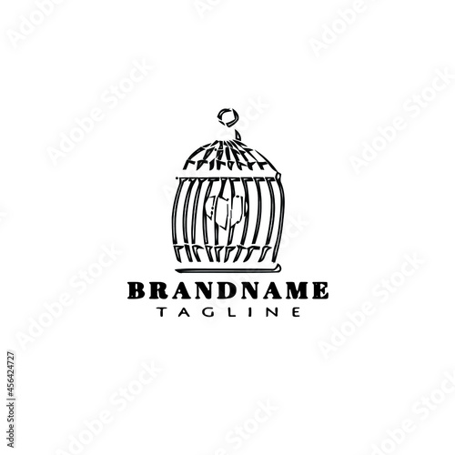 birdcage cartoon logo icon design template black creative vector illustration