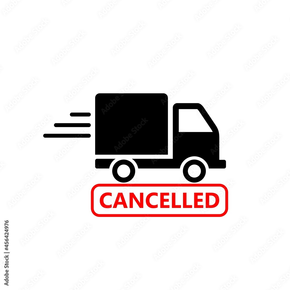 Delivery cancelled icon isolated on white background