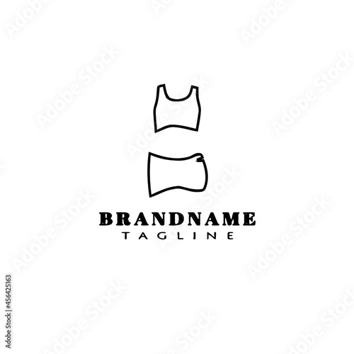 swim wear logo cartoon icon design black isolated vector illustration