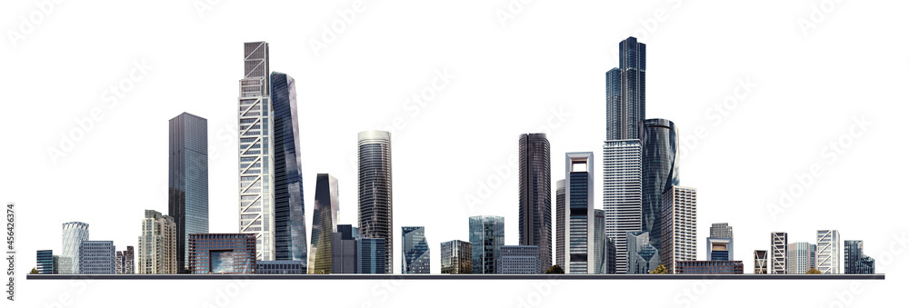 Beautiful Modern architecture, skyscrapers, office and residential buildings of the big city. Business concept illustration