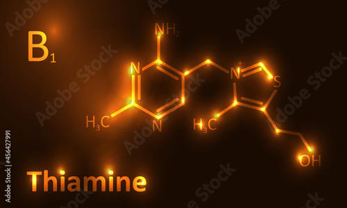 Vitamine b1 thiamine chemistry formula gold
