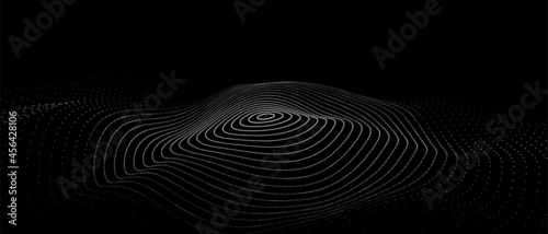 3D digital wave. Technology wave. Flow digital structure. Cyber technology background.Vector illustration.