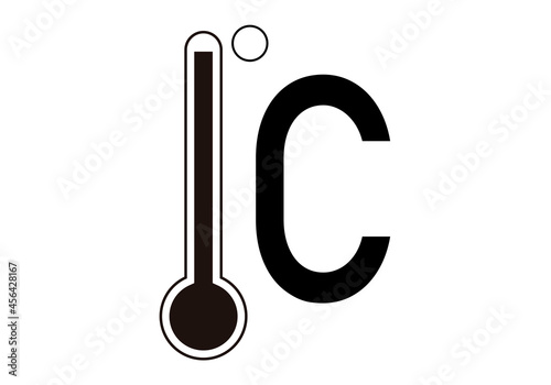 Icono negro de termómetro en grados celsius.