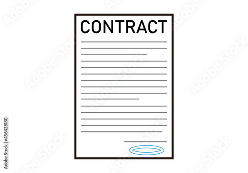 Icono negro de contrato en fondo blanco.