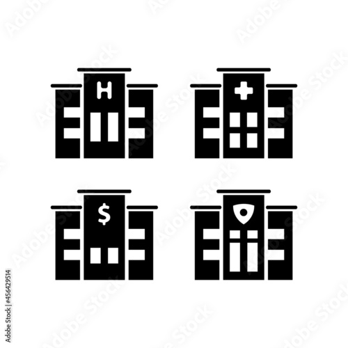 Black building icon design collection