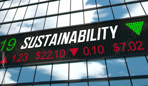 Sustainability Business Corporate Responsibility Company Shares Stock Market Value Investment 3d Illustration