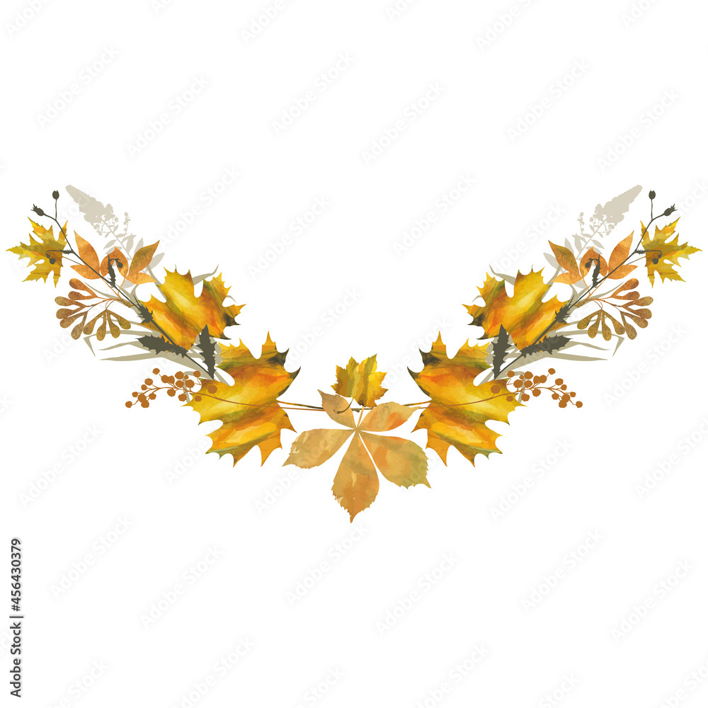 composition with autumn leaves and grass composition with autumn leaves and grass