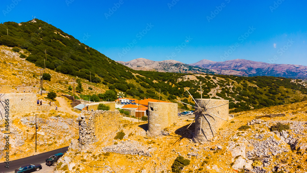 Obraz premium Windmills on Crete island, Greece.