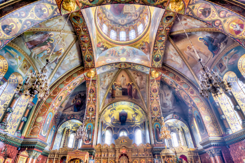 Interiors of Uspenskaya church on Vasilievsky island, Saint Petersburg, Russia