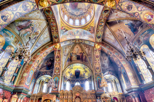 Interiors of Uspenskaya church on Vasilievsky island, Saint Petersburg, Russia