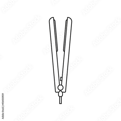 Hair straighten icon. Line style. Vector.