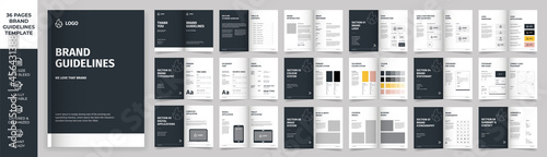 Brand Guideline Template, Simple style and modern layout Brand Style, Brand Book, Brand Identity, Brand Manual, Guide Book photo