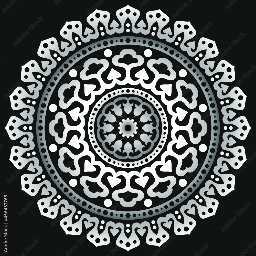 Circular one-color pattern. Illustration in vector