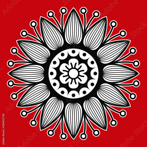 Vector pattern in the shape of a symmetrical flower