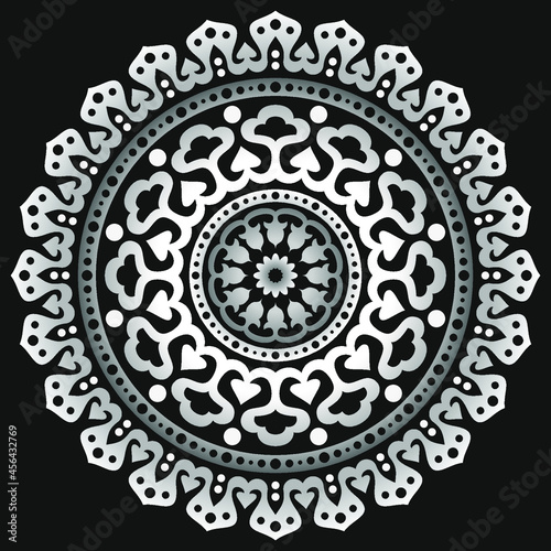 Circular one-color pattern. Illustration in vector