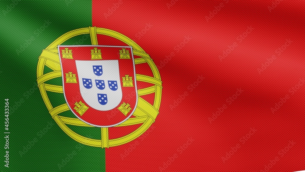 3D, Portuguese flag waving on wind. Portugal banner blowing soft silk. 3D, Portuguese flag waving on wind. Portugal banner blowing soft silk.