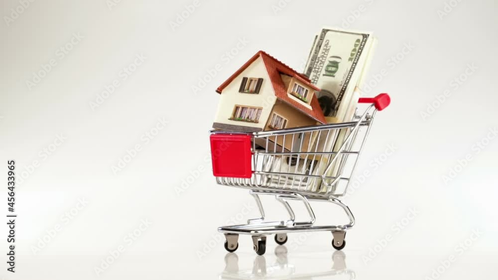 shopping cart and house shopping cart and house