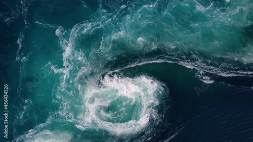 Waves of water of the river and the sea meet each other during high tide and low tide.