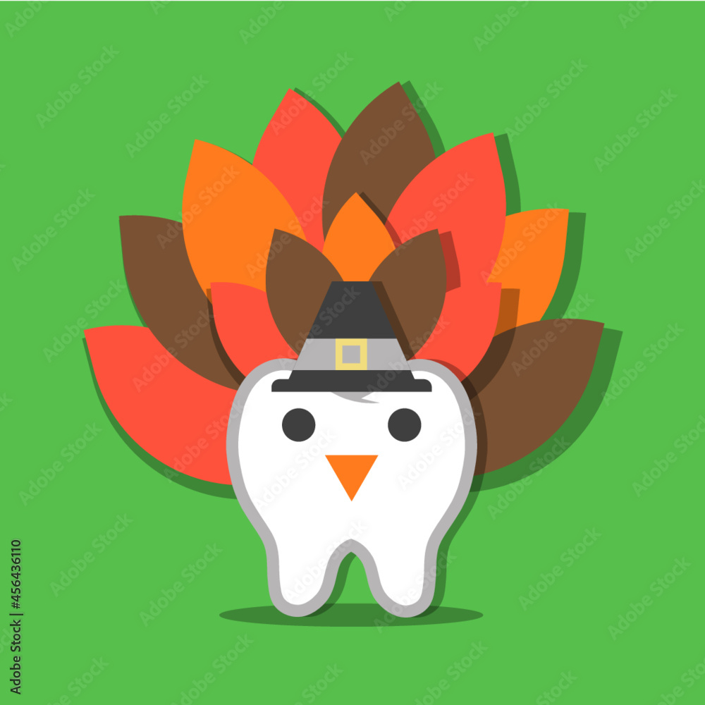 Thanksgiving Turkey Tooth Stock Vector Adobe Stock