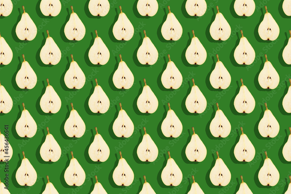 Fototapeta premium pattern of pears on a green background