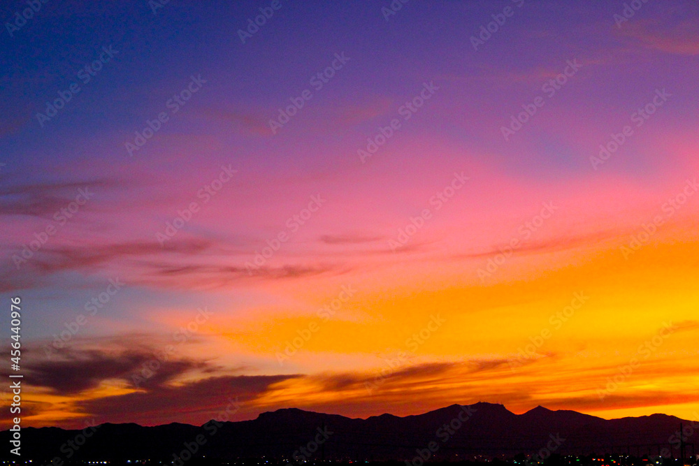 sunset in the city Phoenix Arizona summer 