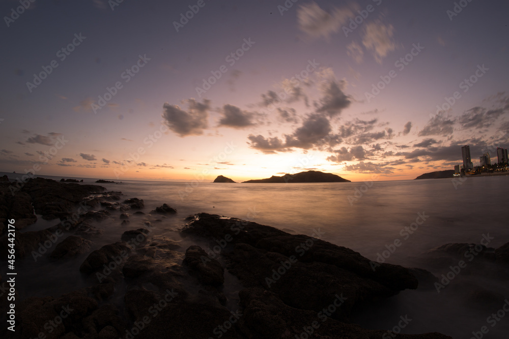 maritime landscape of the mexican pacific in the port of Mazatlan, SInaloa, Mexico