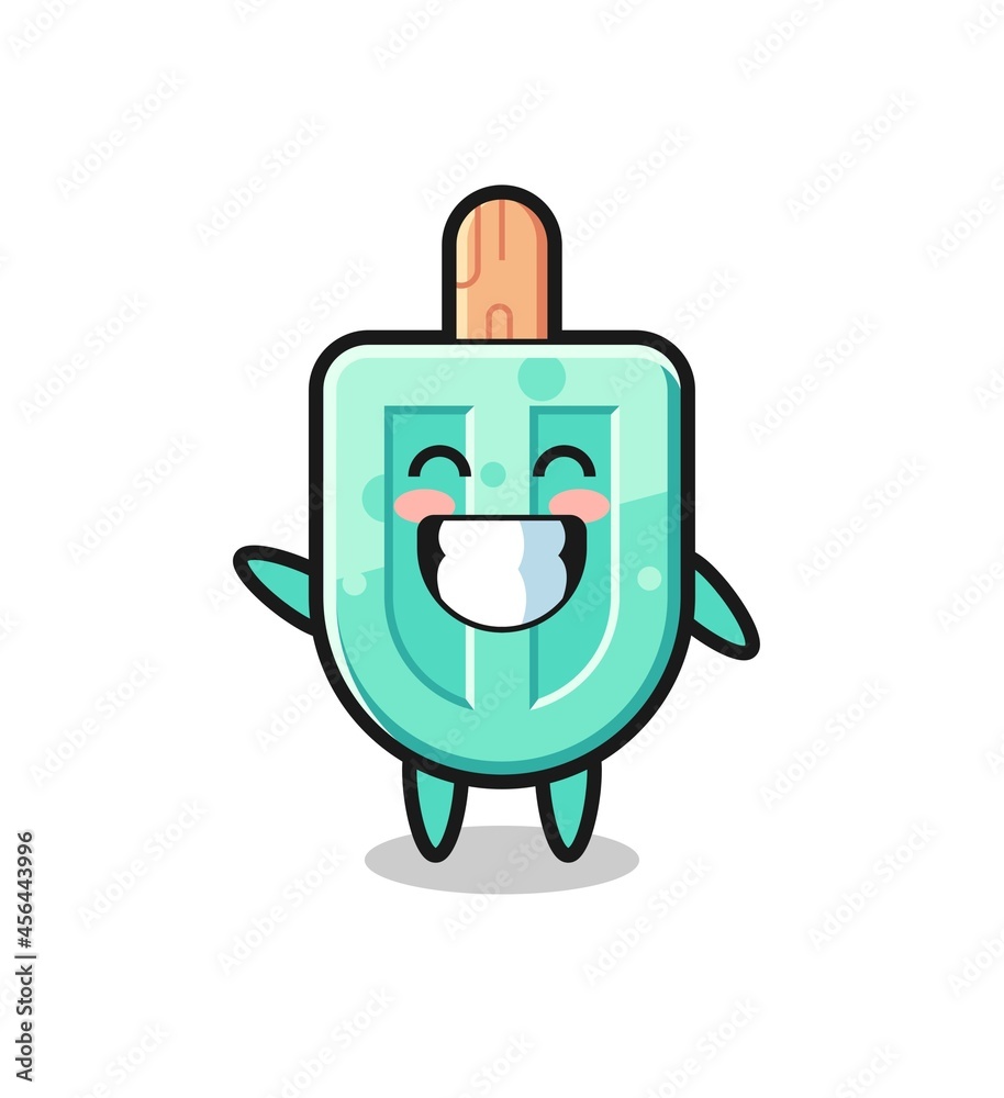 popsicles cartoon character doing wave hand gesture popsicles cartoon character doing wave hand gesture