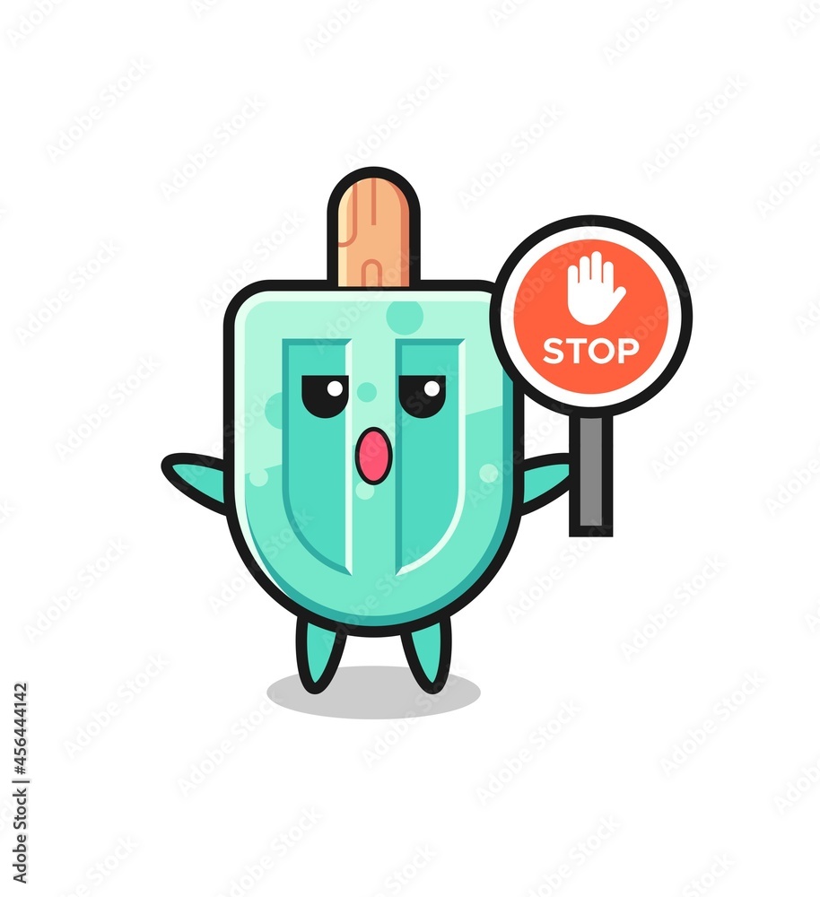 popsicles character illustration holding a stop sign popsicles character illustration holding a stop sign