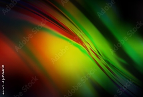 Dark Green, Red vector blurred shine abstract texture.