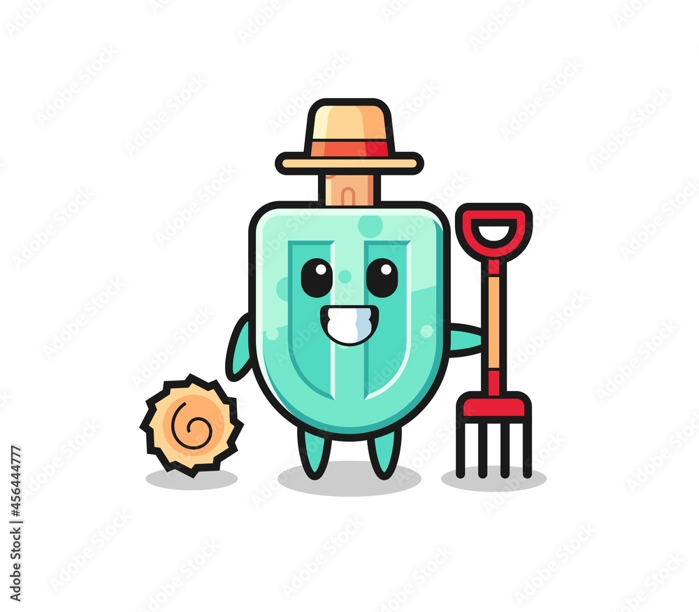 Mascot character of popsicles as a farmer