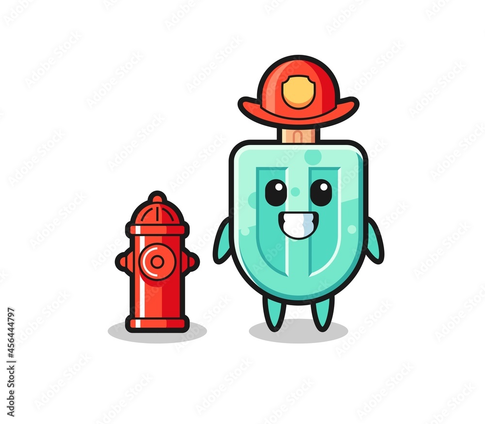 Mascot character of popsicles as a firefighter Mascot character of popsicles as a firefighter