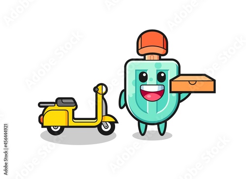 Character Illustration of popsicles as a pizza deliveryman