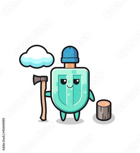 Character cartoon of popsicles as a woodcutter