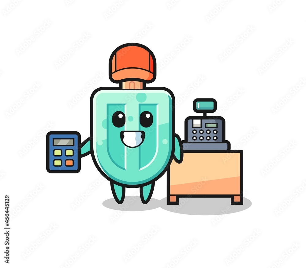 Illustration of popsicles character as a cashier Illustration of popsicles character as a cashier