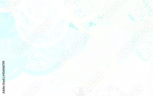 Light Blue, Yellow vector Blurred bubbles on abstract background with colorful gradient.