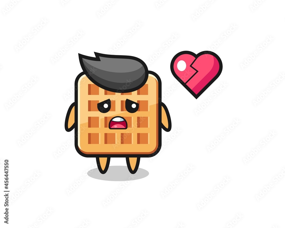waffle cartoon illustration is broken heart waffle cartoon illustration is broken heart