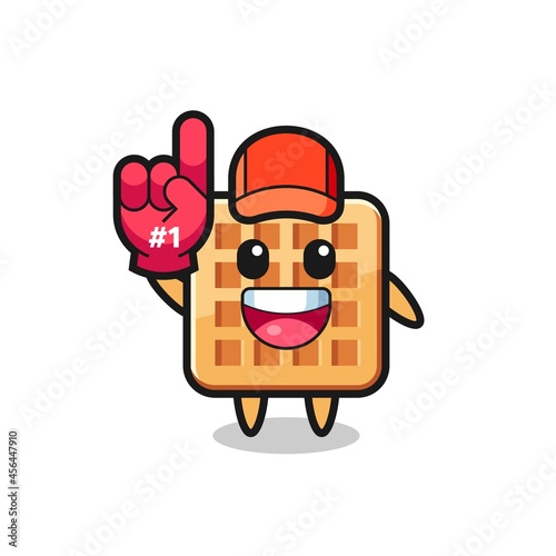 waffle illustration cartoon with number 1 fans glove
